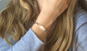 Laurens Hope, woman wearing medical bracelet